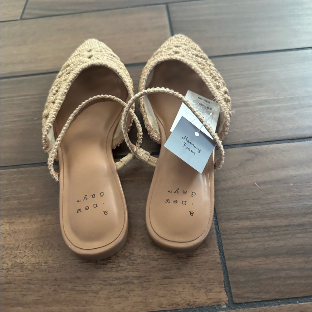 a new day Beige Crochet Pointed Slingback Espadrille Mule - Picture 8 of 10